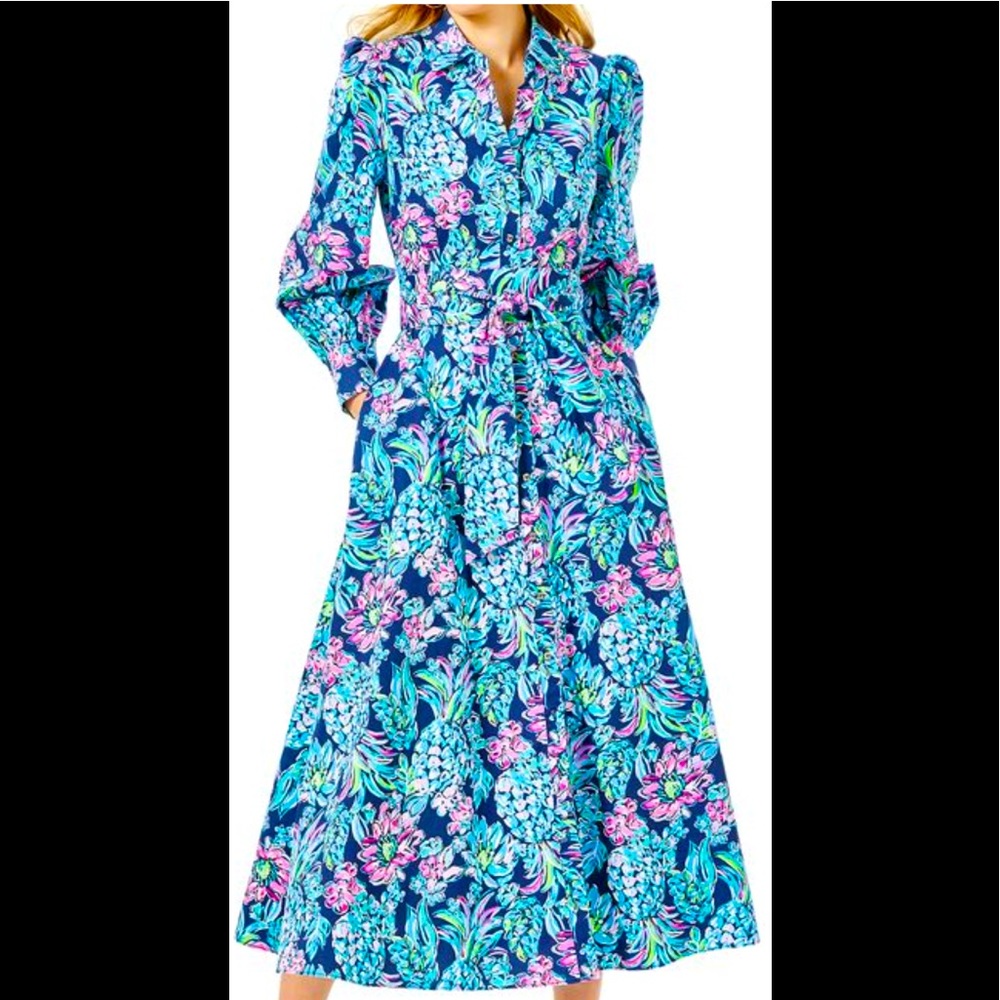 Lilly Pulitzer Mira Stretch Midi Shirtdress